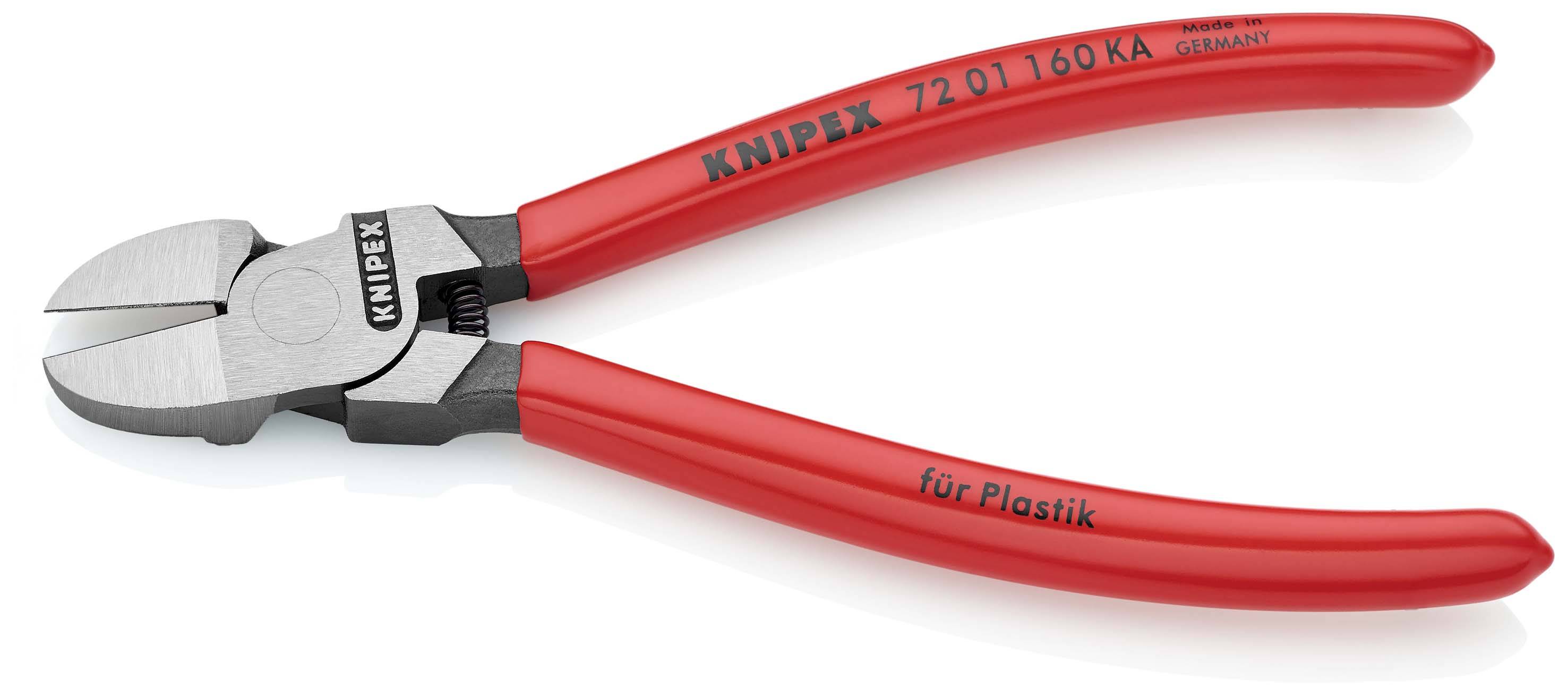 KNIPEX 72 01 160 KA Seitenschneider für Kunststoff runder Kopf mit Kunststoff überzogen 160 mm-1
