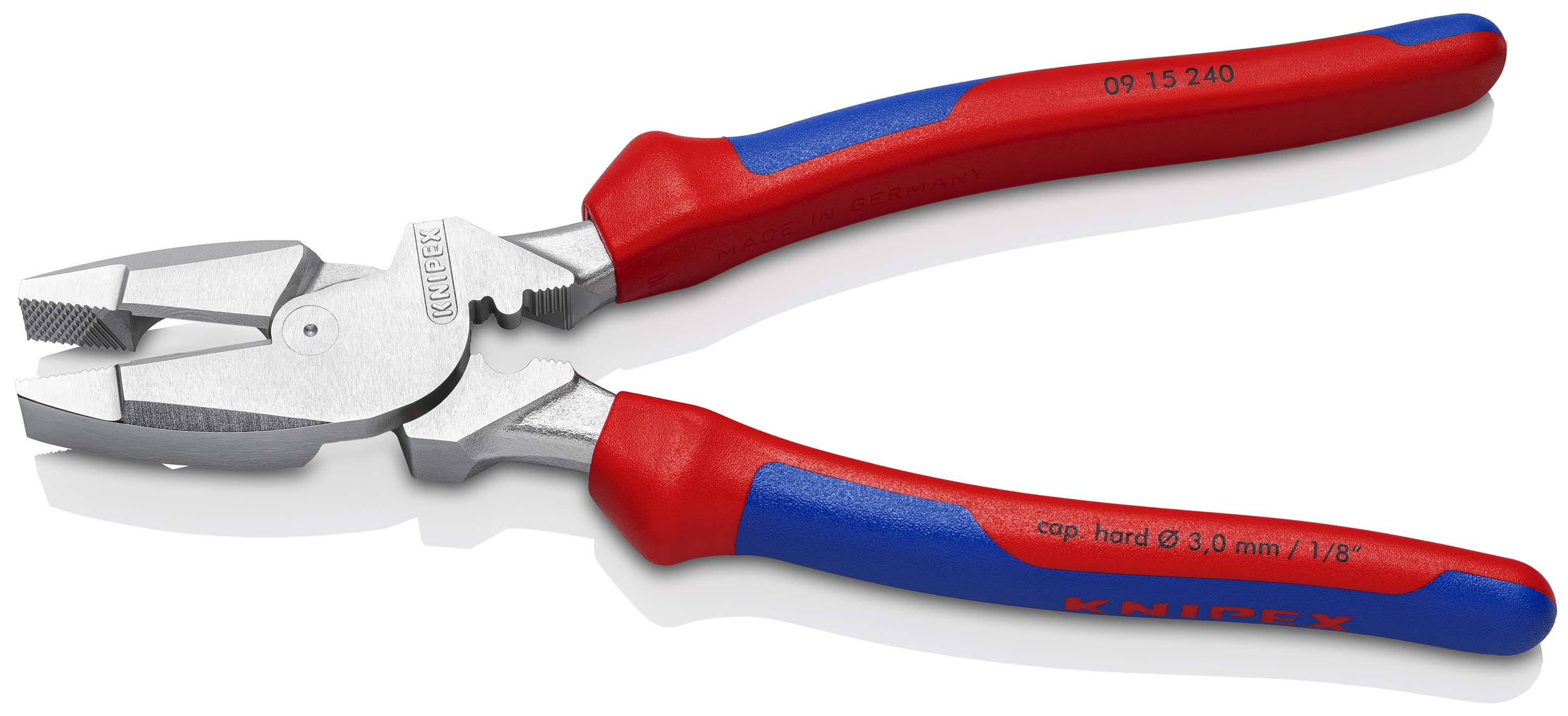 KNIPEX 09 15 240 Kraft-Kombizange "Lineman's Pliers" amerikanisches Modell mit Mehrkomponenten-Hüllen verchromt 240 mm-1