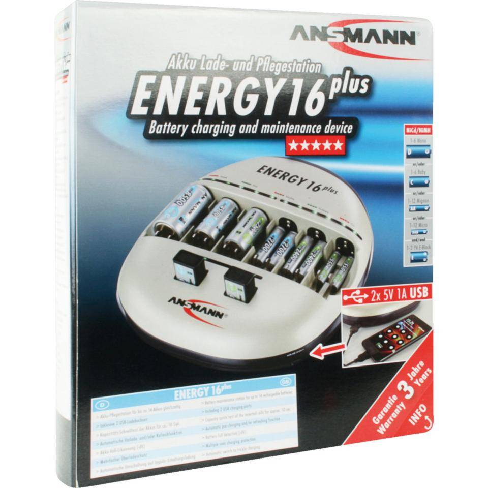 ANSMANN Akkuladegerät ENERGY 16 plus,Micro AAA,Mignon AA,Baby C,Mono D,9V Block-2