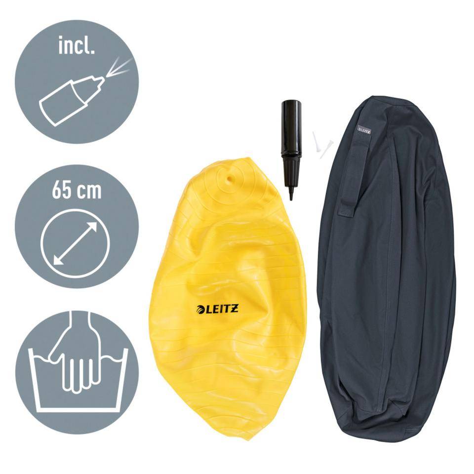 LEITZ Sitzball Ergo Cosy Active, mit stabilem Tragegriff, grau, Ø 65cm-2