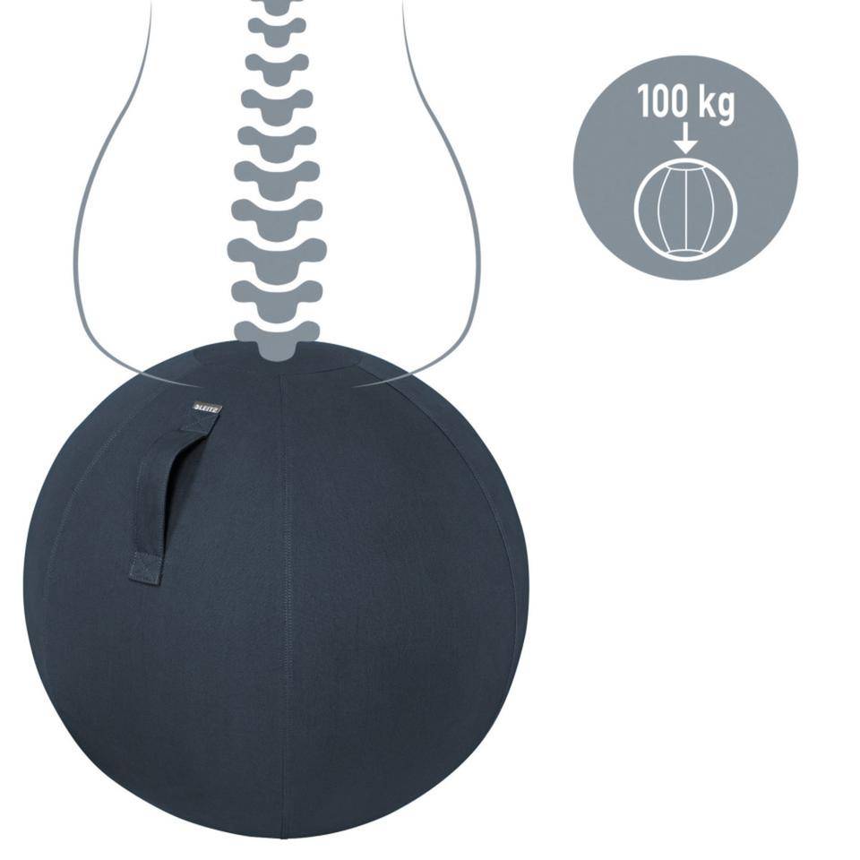 LEITZ Sitzball Ergo Cosy Active, mit stabilem Tragegriff, grau, Ø 65cm-3