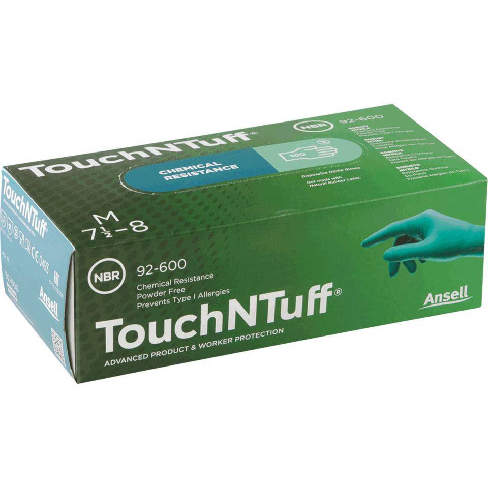 Ansell Einmalhandschuh TouchNTuff® 92-600, Kat.III, Nitril, Größe 6,5-7, 100/VE-1