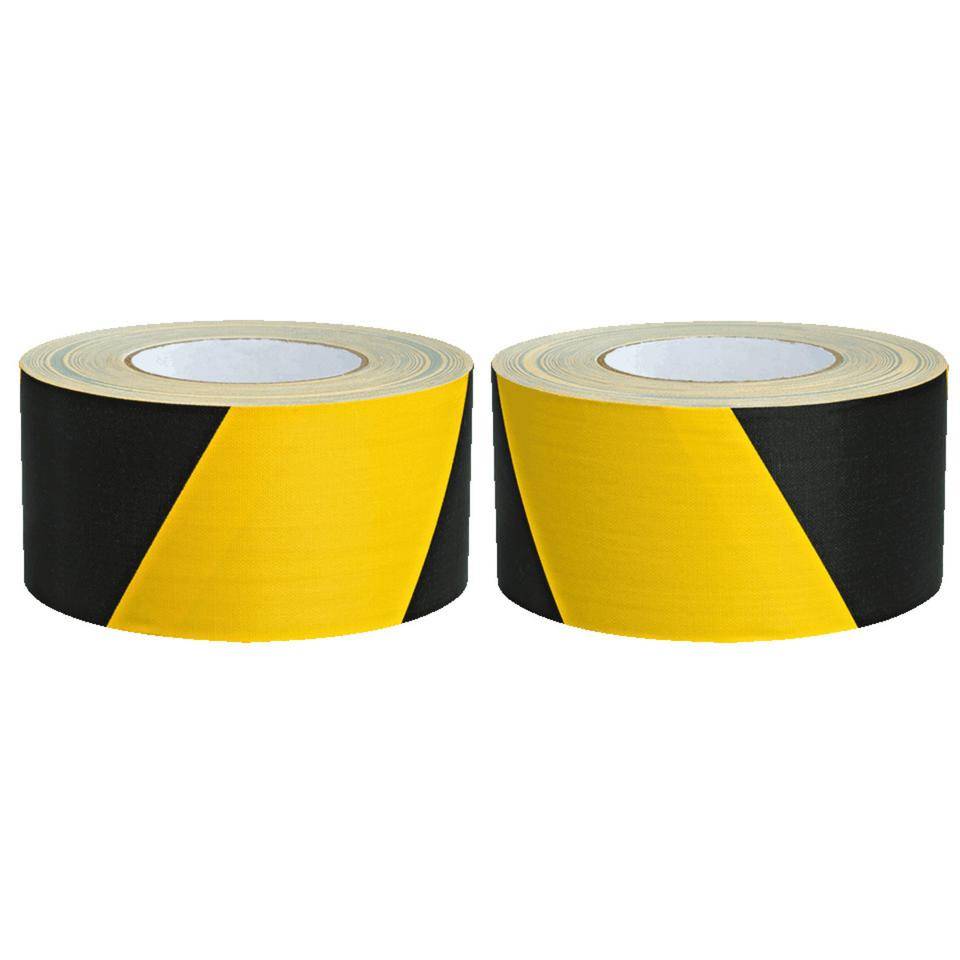 K.57 Warnmarkierungsband Set, rechts-/linksweisend, gelb/schwarz, Gewebefolie, 50mm, 25m, 2/VE-1