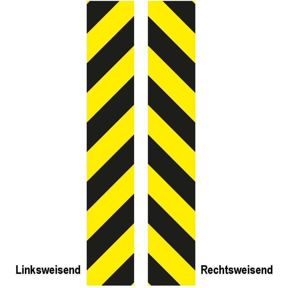 Warnmarkierungsband, mit Laminat, gelb/schwarz, 75mm, 16,5m, je 1 Rolle rechts/links/VE, ASR A1.3-1