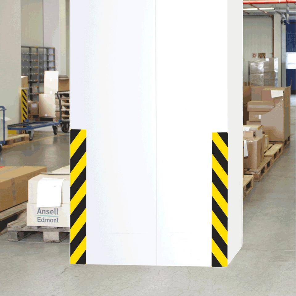 Warnmarkierungsband, mit Laminat, gelb/schwarz, 75mm, 16,5m, je 1 Rolle rechts/links/VE, ASR A1.3-2