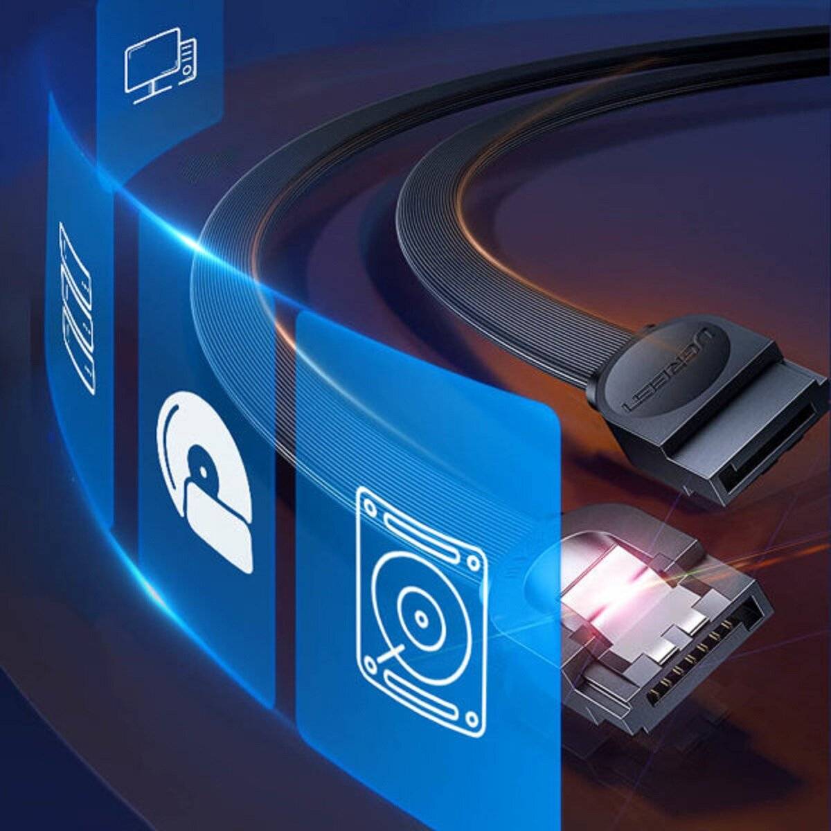 Ugreen SATA 3.0 Kabel 0,5m schwarz (US217)-3