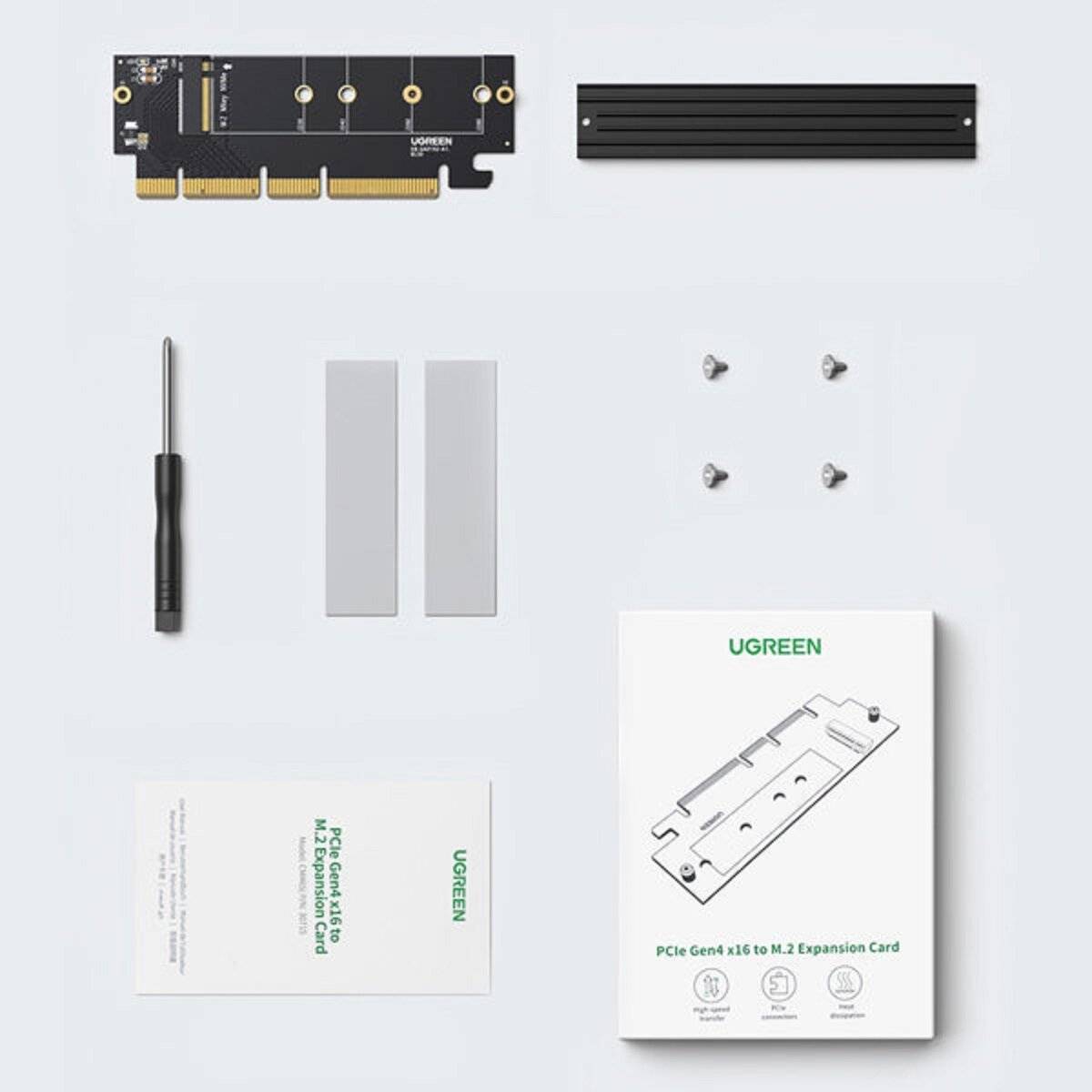 Ugreen Erweiterungskartenadapter PCIe 4.0 x16 auf M.2 NVMe M-Key schwarz (CM465)-3
