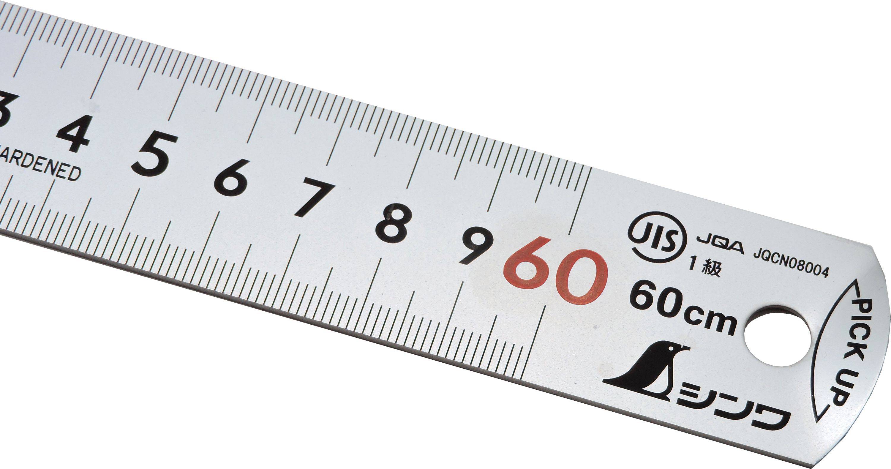FAMEX 12525 Shinwa Lineal aus Edelstahl 60 cm mit Pick-Up -Stahllineal Metalllineal - 13137-0