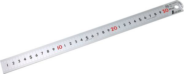 FAMEX 12524 Shinwa Lineal aus Edelstahl 30 cm mit Pick-Up -Stahllineal Metalllineal - 13134