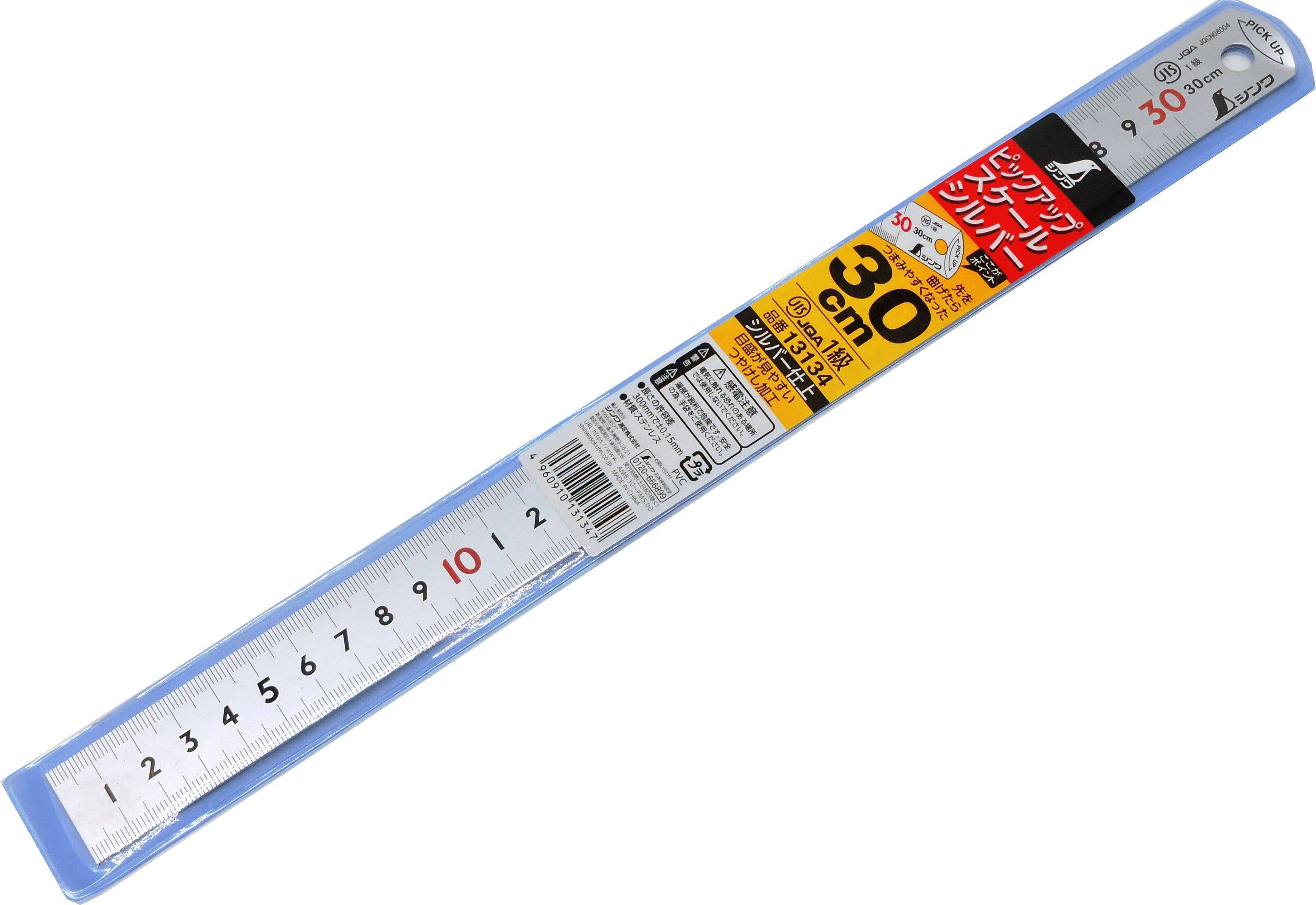FAMEX 12524 Shinwa Lineal aus Edelstahl 30 cm mit Pick-Up -Stahllineal Metalllineal - 13134-1