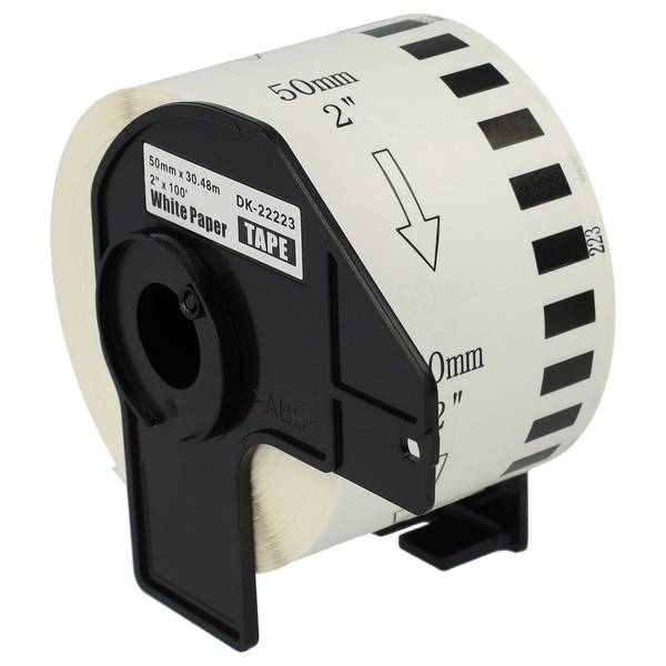 vhbw Etiketten-Rolle 50mm x 30,48m kompatibel mit Brother PT QL-560YX, QL-580 Etiketten-Drucker - Premium
