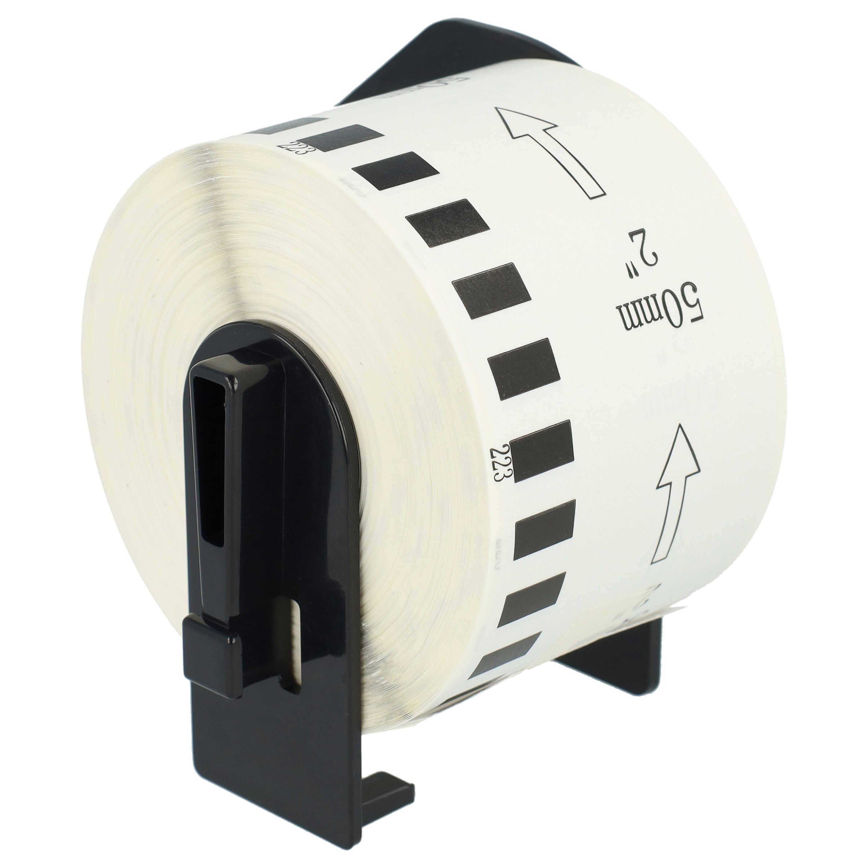 vhbw Etiketten-Rolle 50mm x 30,48m kompatibel mit Brother PT QL-710WSP, QL-800 Etiketten-Drucker - Premium-1