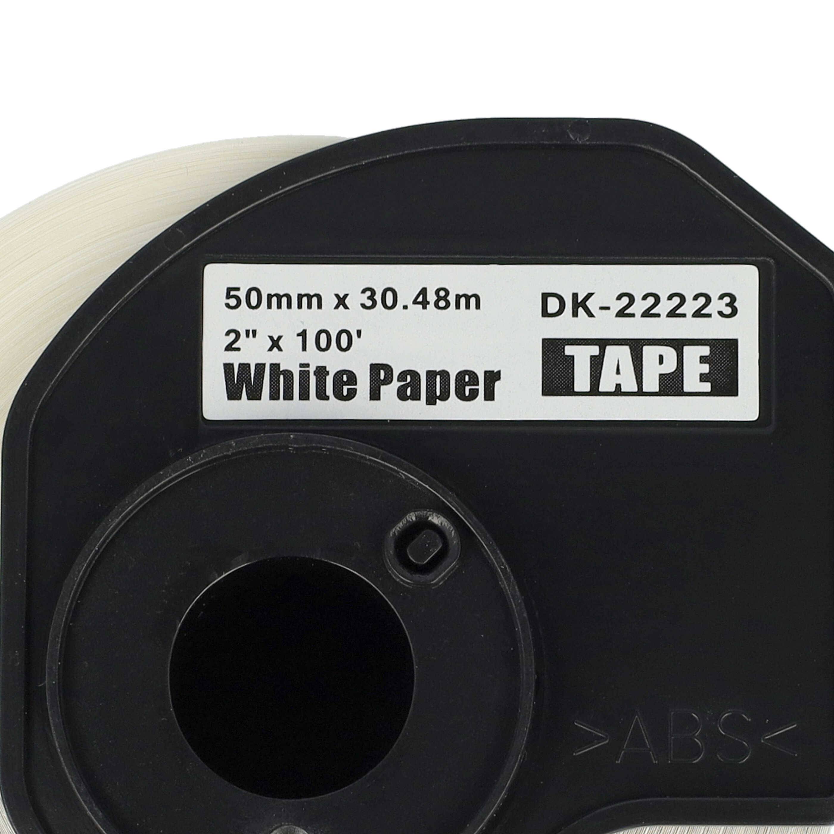 vhbw Etiketten-Rolle 50mm x 30,48m kompatibel mit Brother PT QL-710WSP, QL-800 Etiketten-Drucker - Premium-4
