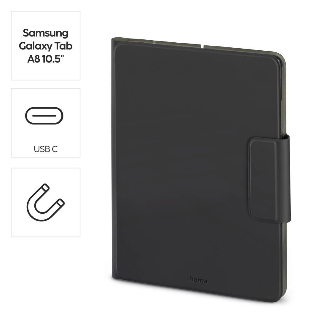 Tablet-Case "Premium" mit Tastatur für Samsung Galaxy Tab A8 10.5", Schwarz-2