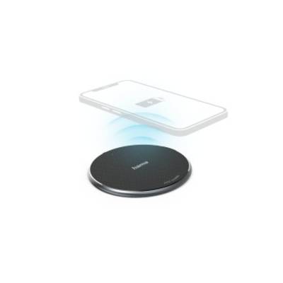 hama 00201688 Wireless Charger Set "QI-FC10", 10 W, kabelloses Smartphone-Ladepad, Schw.