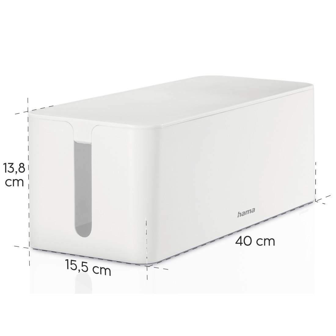 hama 00020662 Kabelbox "Maxi", 40,0 x 15,6 x 13,5 cm, Weiß-4