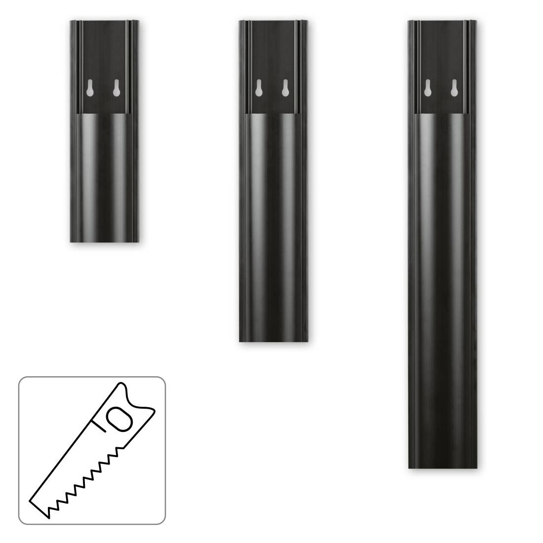 hama 00083159 PVC-Kabelkanal, halbrund, selbstklebend, 100/7/2,1 cm, Schwarz-4