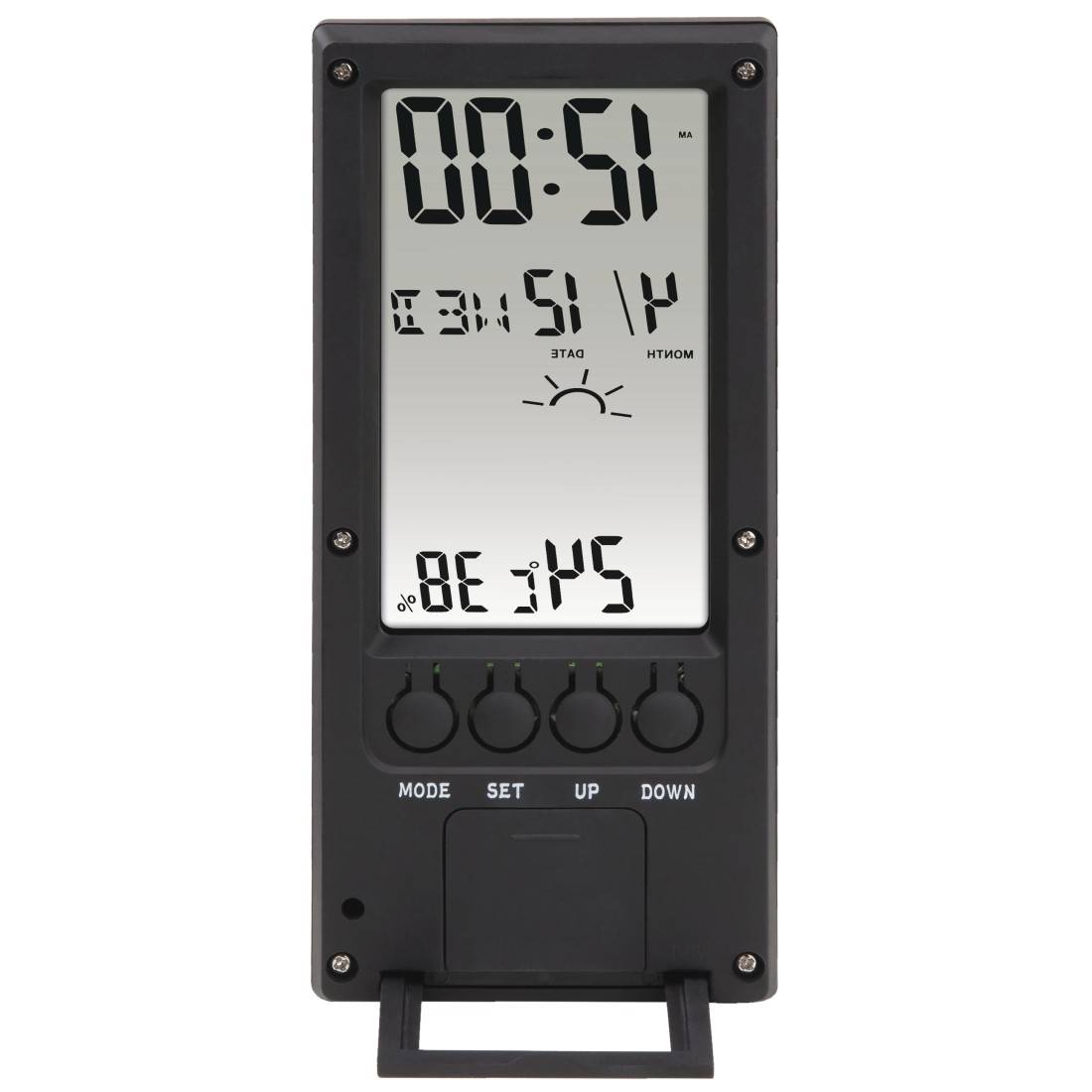 hama 00186365 Thermometer/Hygrometer "TH-140", mit Wetterindikator, Schwarz-1