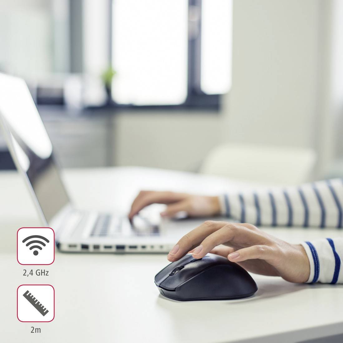 hama 00182645 Linkshändermaus "Riano", Schwarz-4