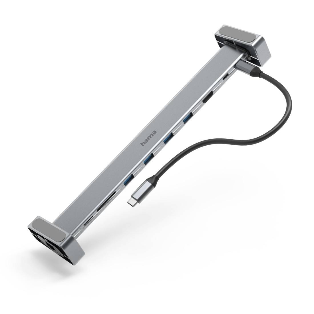 hama 00200103 USB-C-Docking-Station Connect2Office Basic, abnehmbare Standfüße, 9 Ports
