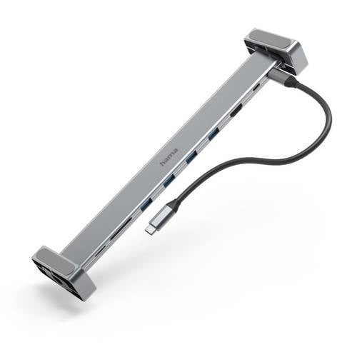 hama 00200103 USB-C-Docking-Station Connect2Office Basic, abnehmbare Standfüße, 9 Ports