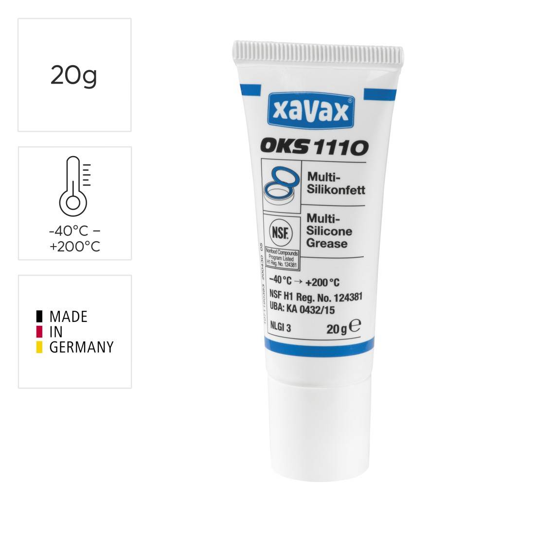 Xavax OKS 1110, Silikonfett, Schwarz, Blau, Weiß, 1 Stück(e), 20 g-2
