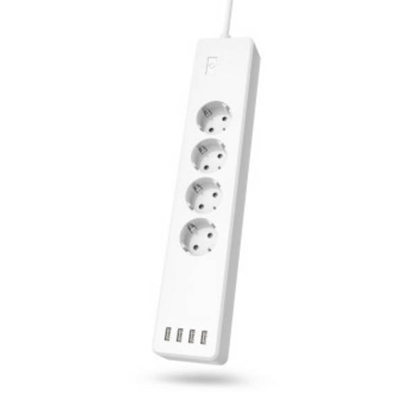 hama 00176574 WLAN-Steckdosenleiste 4-fach, einzeln schaltbar, Überlastschutz, 4-fach USB