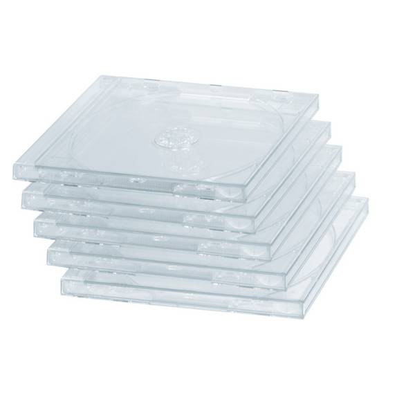 hama 00044748 CD-Leerhülle Standard, 5er-Pack, Transparent
