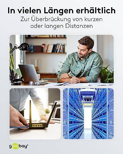 Goobay 93712 CAT 6 Slim Kabel Netzwerkkabel RJ45 Stecker 250 MHz Kupfer Patchkabel Ethernet LAN Kabel U/UTP Weiß 20m-5