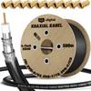 hb-digital 500m Koaxialkabel HQ 135dB 4-Fach Stahl Kupfer schwarz + 100 F-St