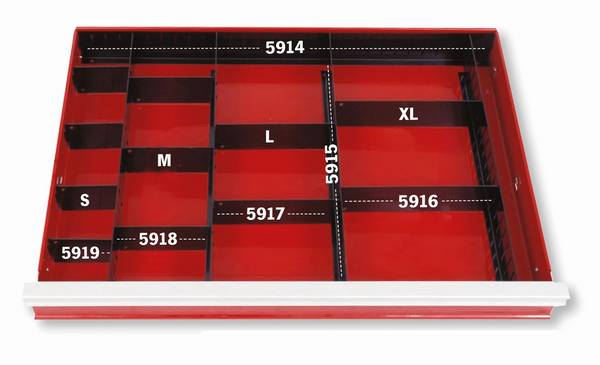 Projahn Schubfachunterteiler für Werkstattwagen Basiselement 566 mm x 65,6 mm x 1 mm