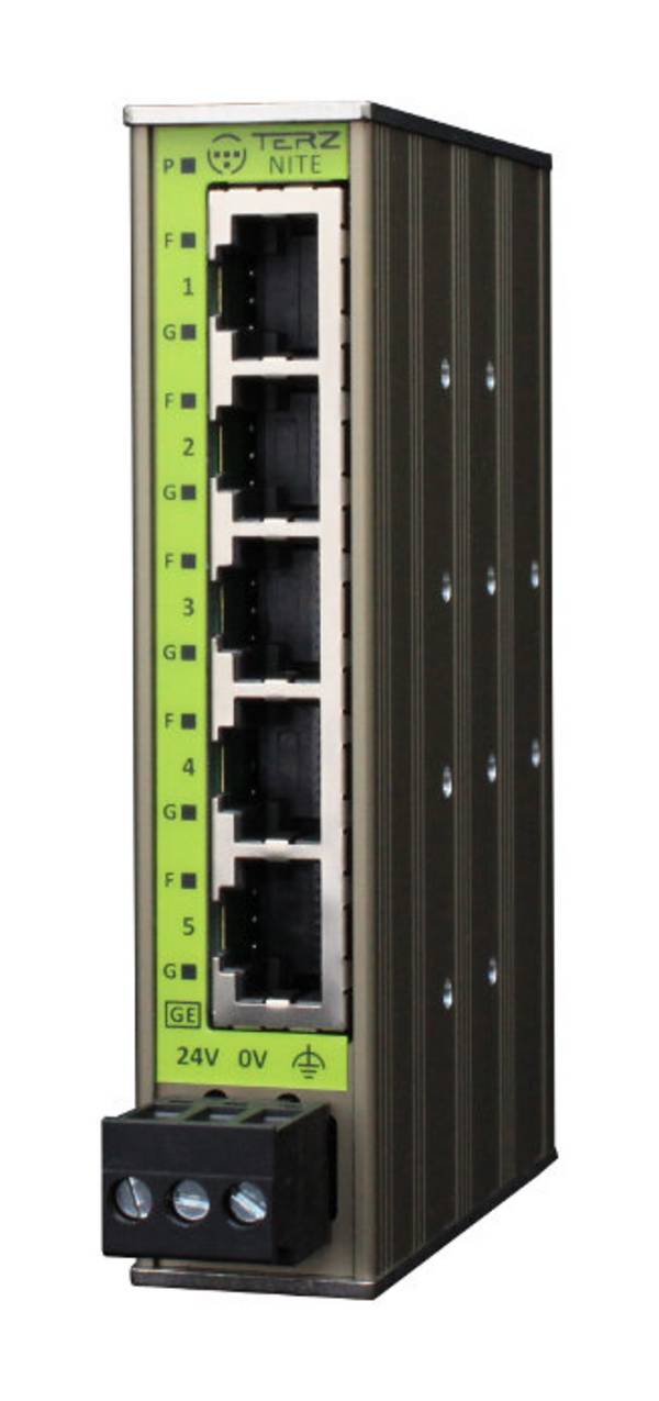 5 Port Unmanaged Industrial Full Gigabit Ethernet Switch nur 22,5 mm Einbaubreite NITE-RS5-210