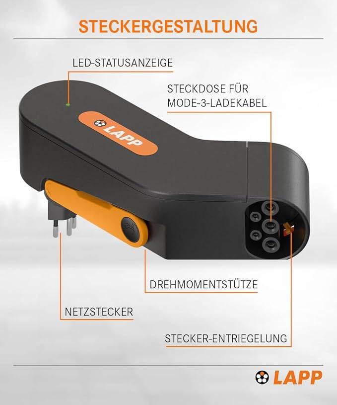LAPP Mobility Dock 1,8 kW – Mobiles Ladegerät mit Typ J Stecker für E‑Auto & Hybrid, 230V-4