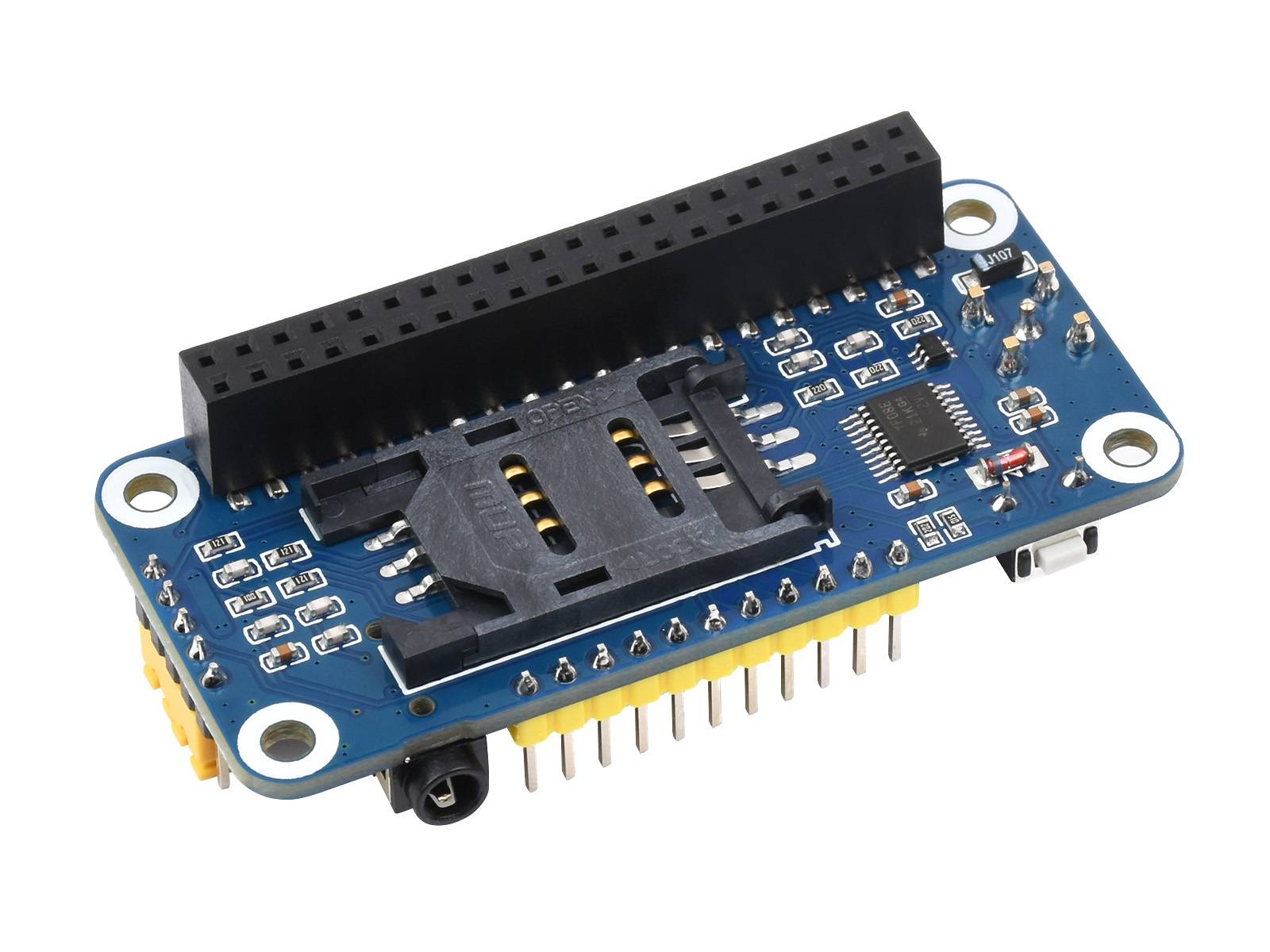 Waveshare R800C 2G GSM/GPRS Kommunikations-HAT, GNSS, BT, 40 Pin GPIO, SIM Slot, UART, inkl. Antenne-1