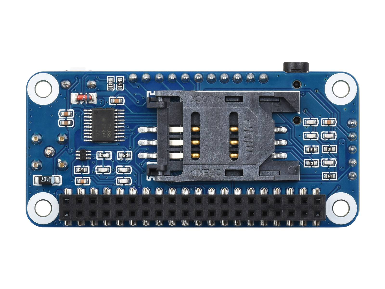 Waveshare R800C 2G GSM/GPRS Kommunikations-HAT, GNSS, BT, 40 Pin GPIO, SIM Slot, UART, inkl. Antenne-3