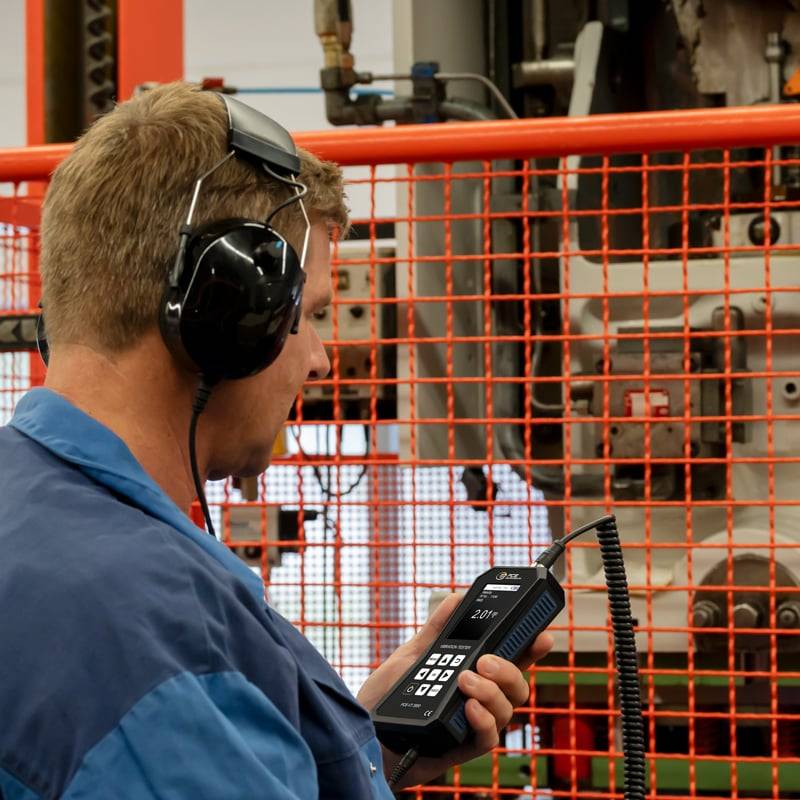 PCE Instruments Schwingungsmesser PCE-VT 3850 inkl. externen Sensor & Kopfhörer |Software |Spitzenwertmessung |Speicher-4