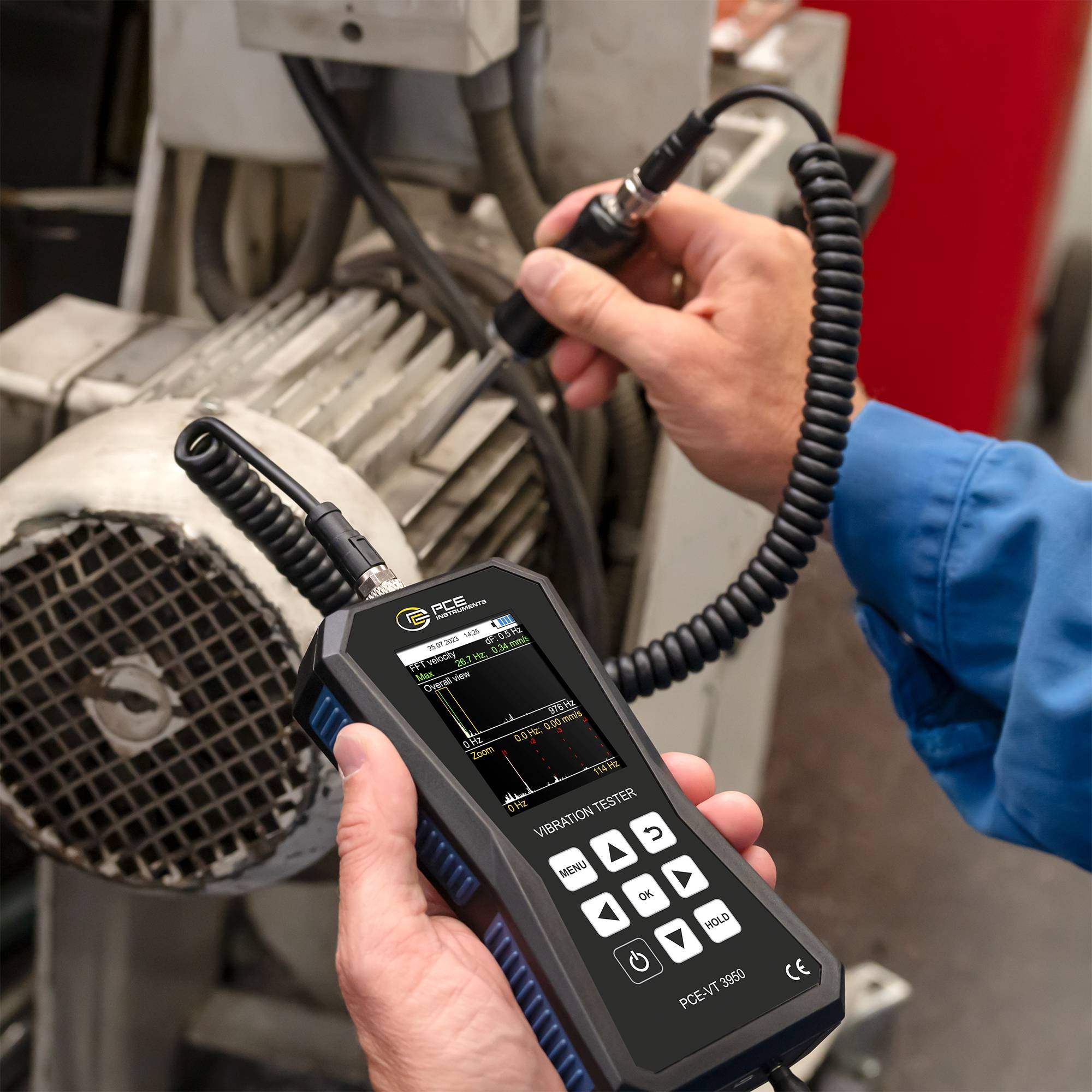 PCE Instruments Schwingungsmessgerät PCE-VT 3950S mit Kopfhörer |Beschleunigung |Geschwindigkeit |Weg |Datenlogger uvm.-4