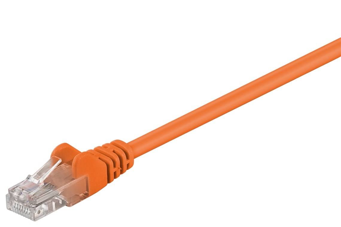 Goobay 95221 CAT 5e Netzwerkkabel RJ45 Stecker 100 MHz CCA Leiter Ethernet LAN Kabel U/UTP Internetkabel Orange 10m-0