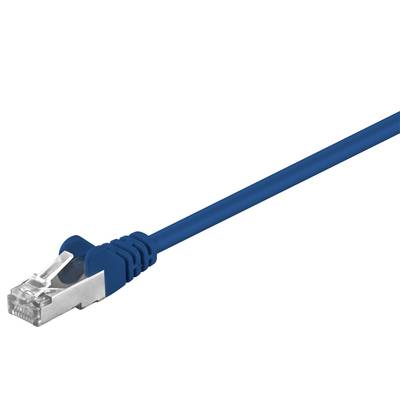 Goobay 68056 CAT 5e Netzwerkkabel RJ45 Stecker 100 MHz CCA Leiter Ethernet LAN Kabel SF/UTP 2x Schirmung Blau / 3m