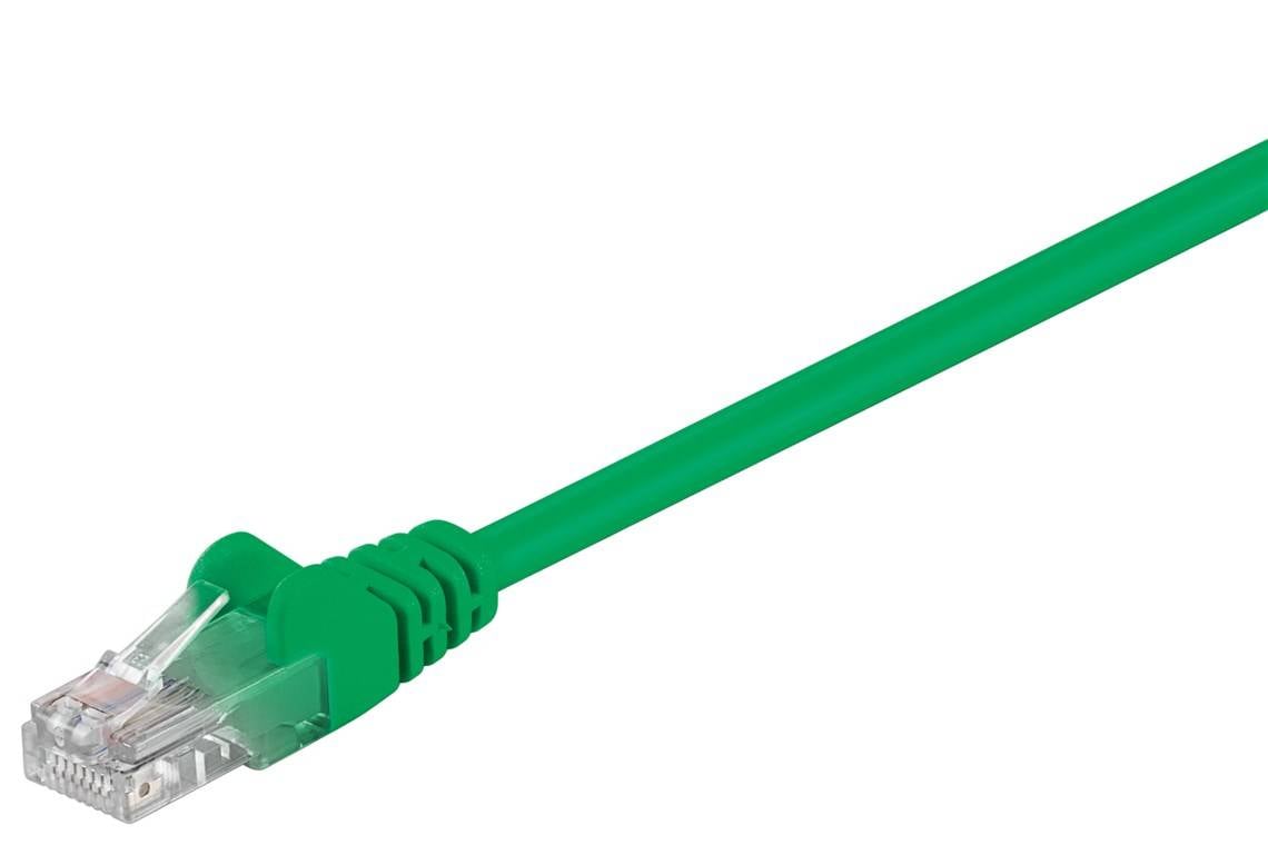 Goobay 68348 CAT 5e Netzwerkkabel RJ45 Stecker 100 MHz CCA Leiter Ethernet LAN Kabel U/UTP Internetkabel Grün 10m-0