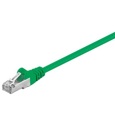 Goobay 95547 CAT 5e Netzwerkkabel RJ45 Stecker 100 MHz CCA Leiter Ethernet LAN Kabel SF/UTP 2x Schirmung Grün / 1,5m