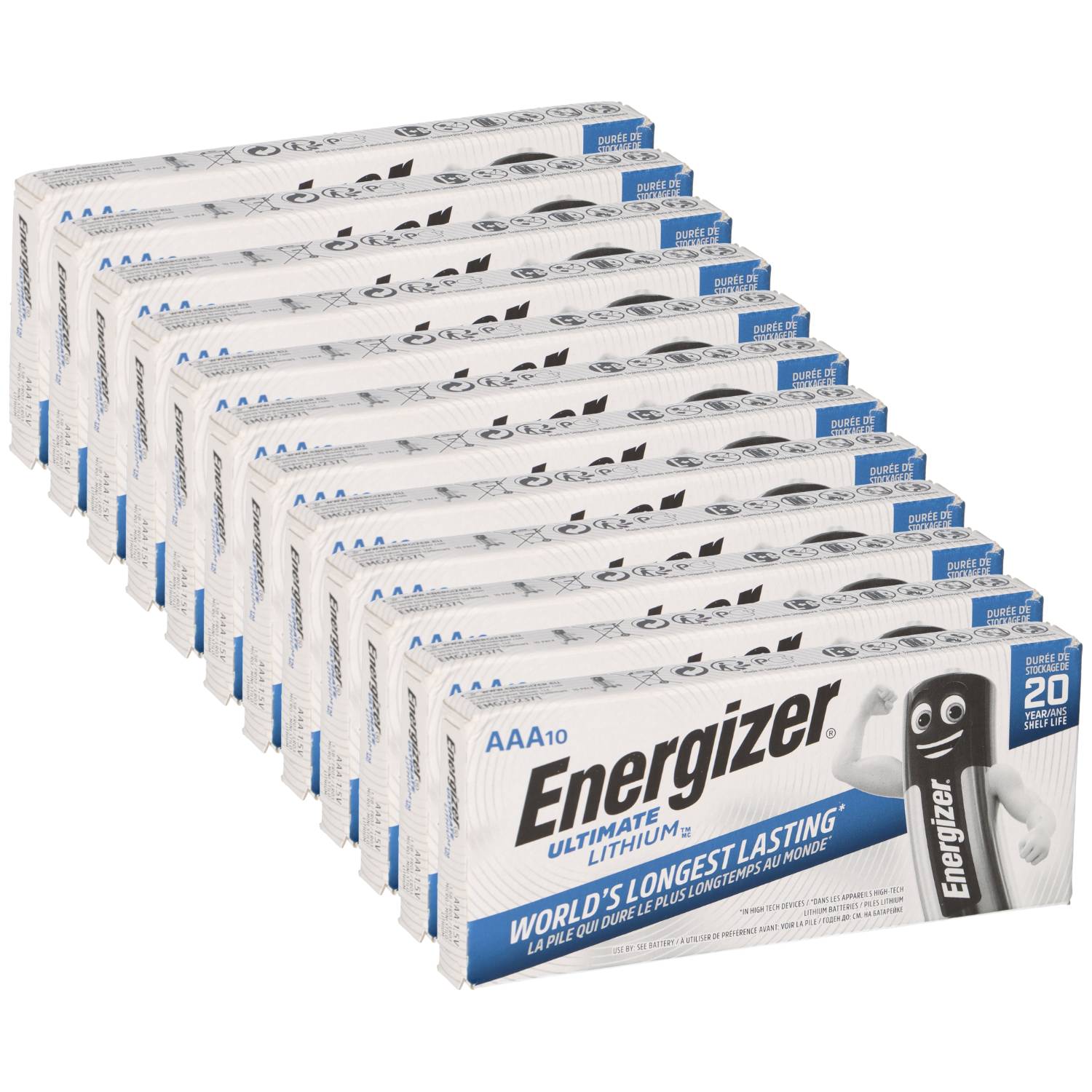 120x Energizer Ultimate Batterie Lithium LR03 1.5V AAA Micro L92-0
