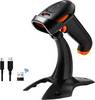 Tera Barcode-Scanner 1D 2D QR 3 in 1 - Wireless Bluetooth USB Wired mit Ständer/Halterung HW0001