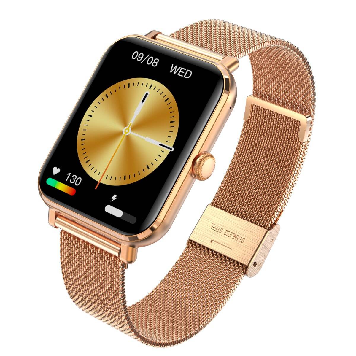 Smartwatch GRC Classic Anruf & SMS Touch Display AMOLED 1,78" Edelstahl Gold-0