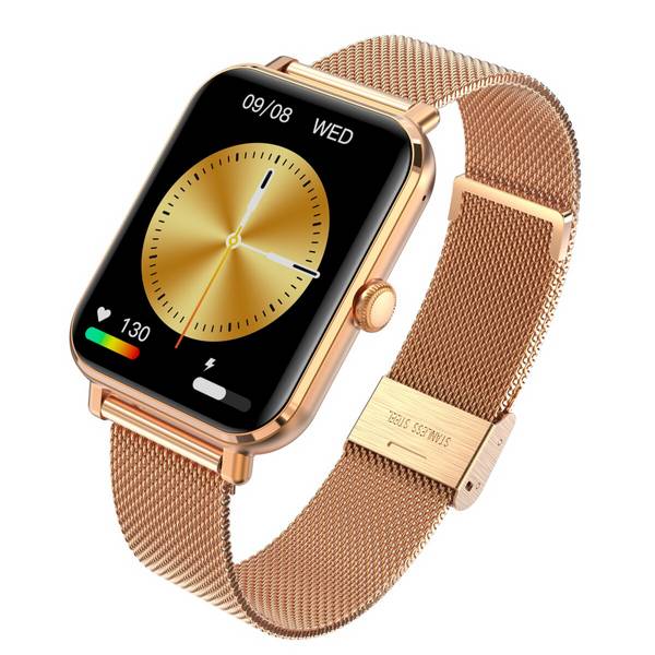 Smartwatch GRC Classic Anruf & SMS Touch Display AMOLED 1,78" Edelstahl Gold