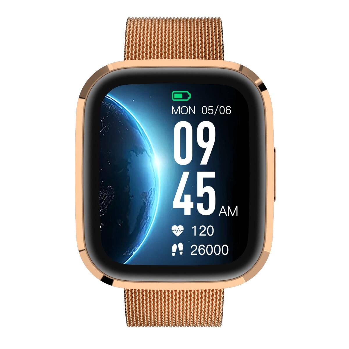 Smartwatch GRC Style Stahl Touch Display Anruf & SMS IP68 Wasserdicht Gold-1