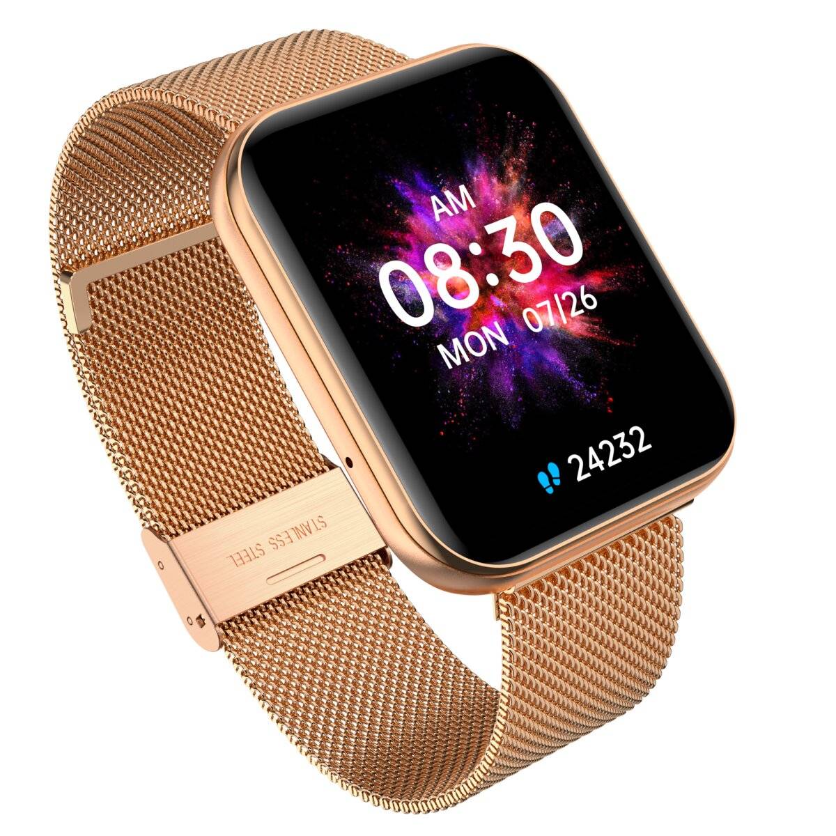 Smartwatch GRC Maxx Amoled HD Display 1,78" Anruf & SMS IP68 Wasserdicht Gold Stahl-1