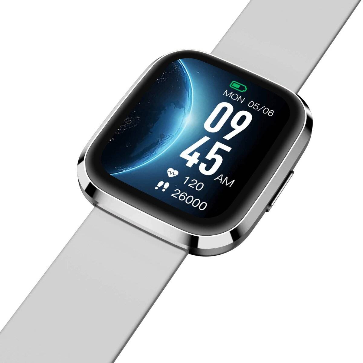 Smartwatch GRC Style Touch Display Anruf & SMS IP68 Wasserdicht Silber-1