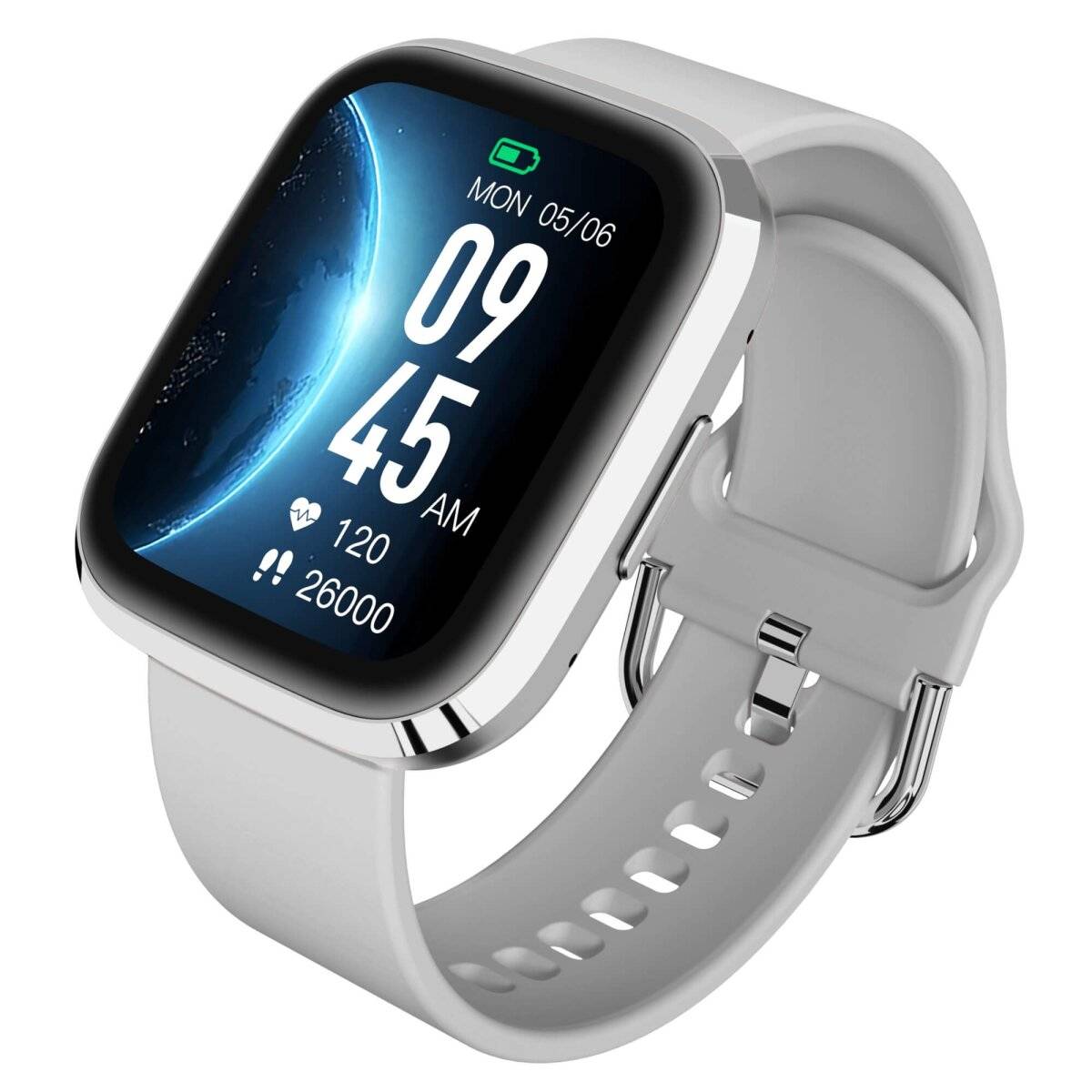 Smartwatch GRC Style Touch Display Anruf & SMS IP68 Wasserdicht Silber-2