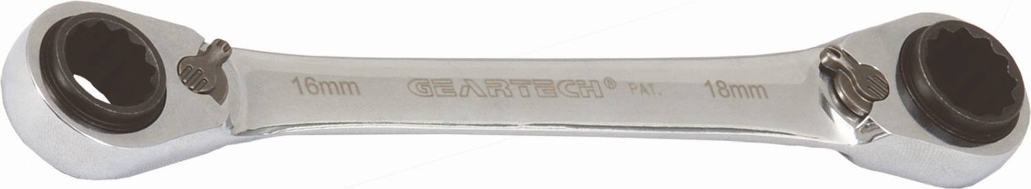 Projahn GearTech Doppelring-Ratschenschlüssel 4-in-1 metrisch umschaltbar 8x10 - 12x13 mm-0